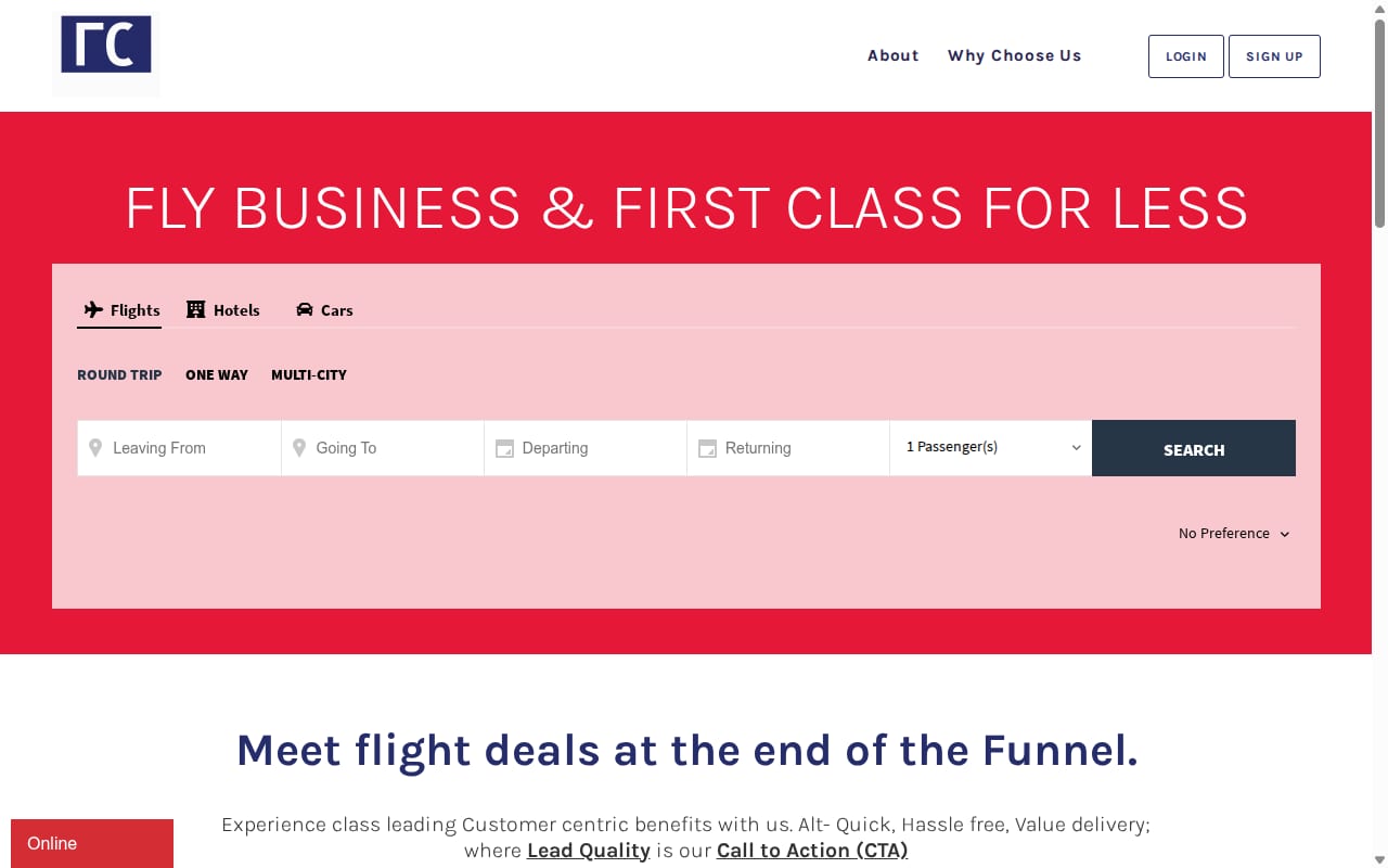 FlightCalls website screenshot