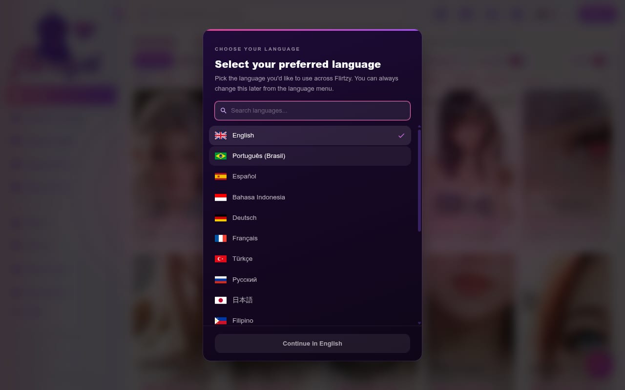 Flirtzy AI Affiliate Program 網站截圖