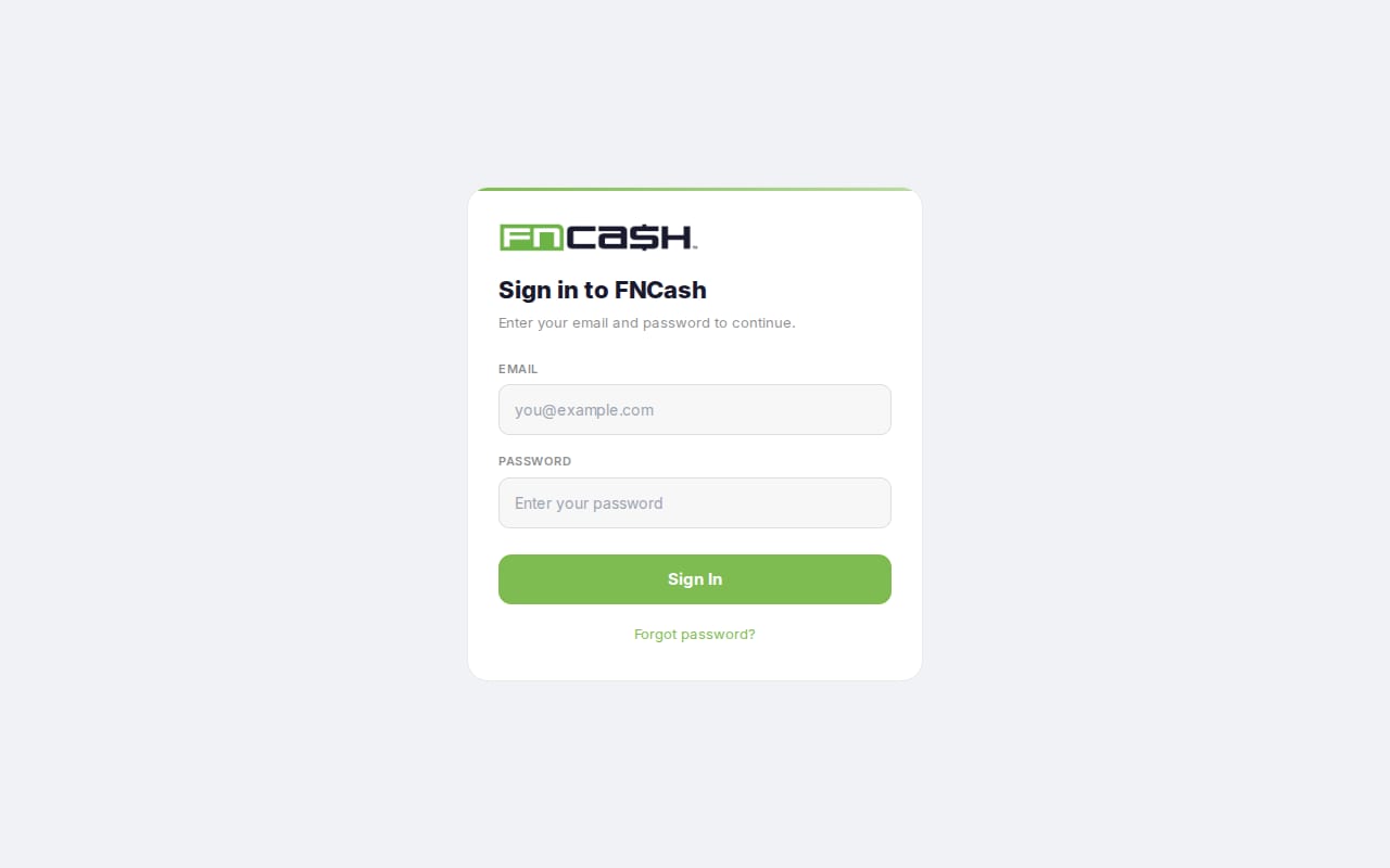 FNCash website screenshot