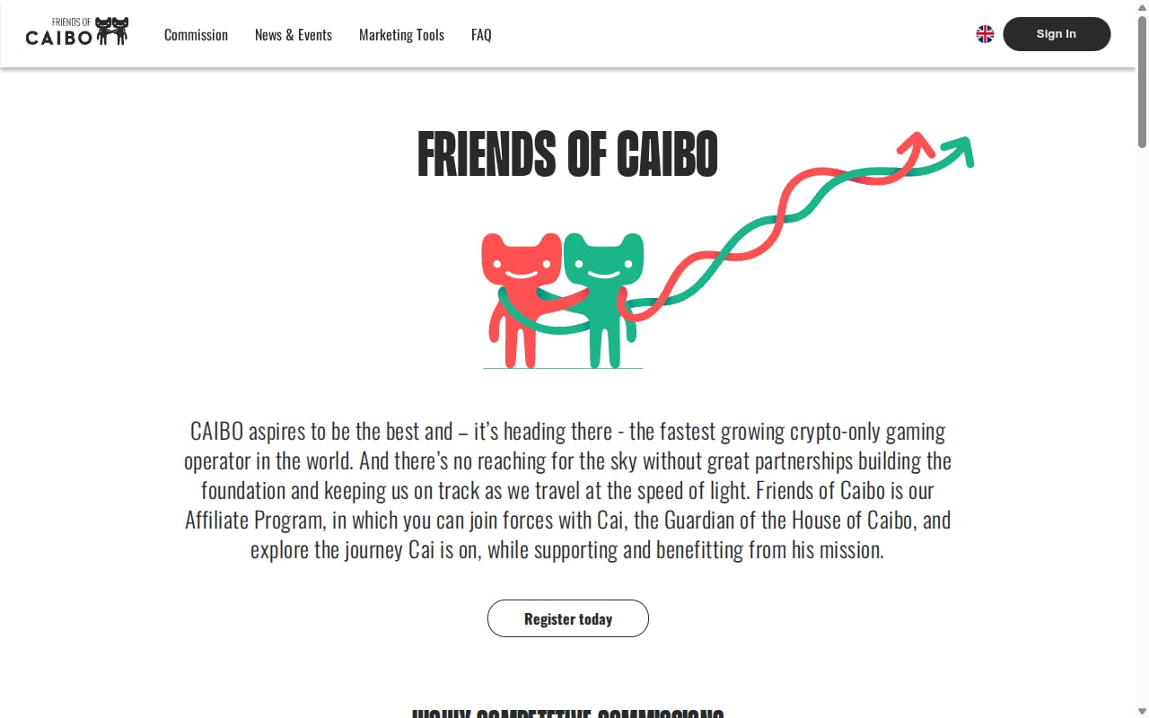 Friends of Caibo website screenshot