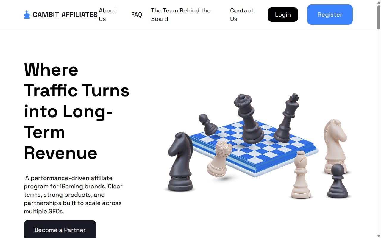 Gambit Affiliates website screenshot
