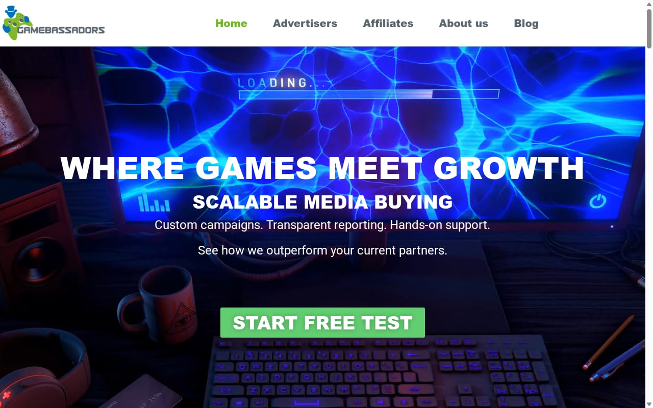 Gamebassadors 網站截圖