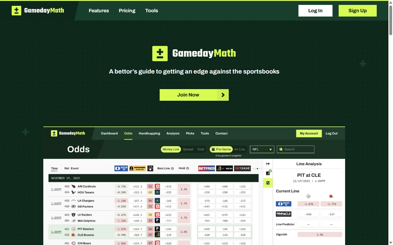 GamedayMath Affiliates 網站截圖