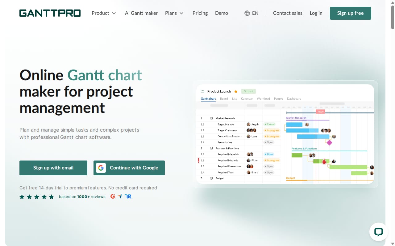 GanttPRO Affiliate Program 網站截圖
