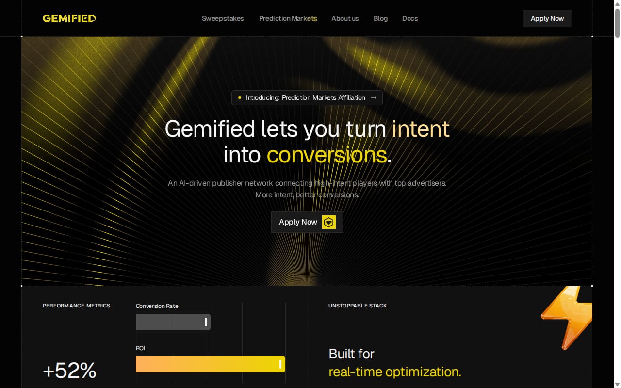 Gemified website screenshot
