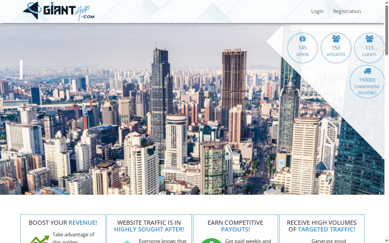 GiantAff website screenshot