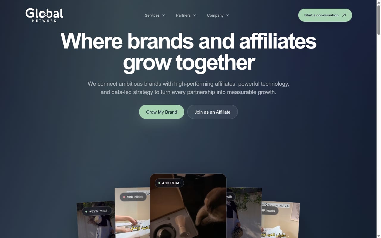 Global Network website screenshot