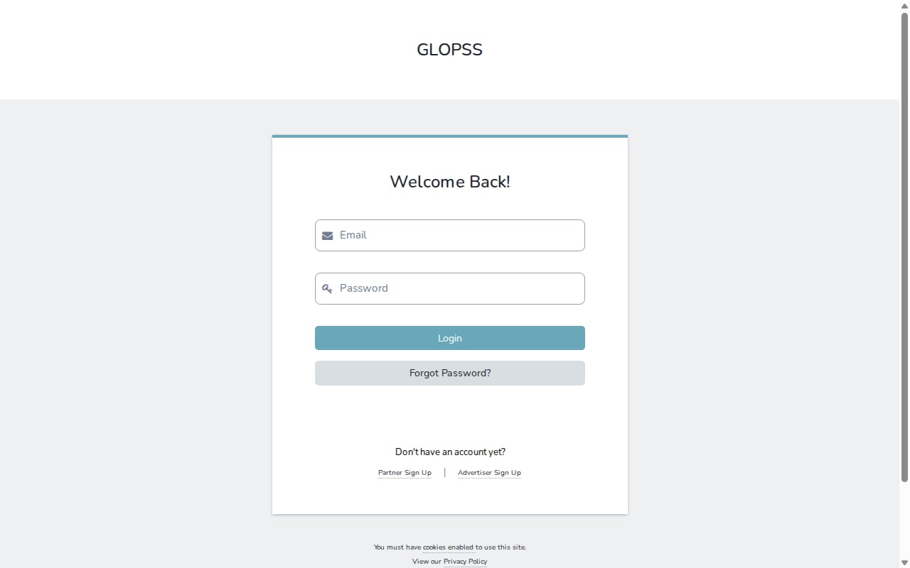 Glopss website screenshot