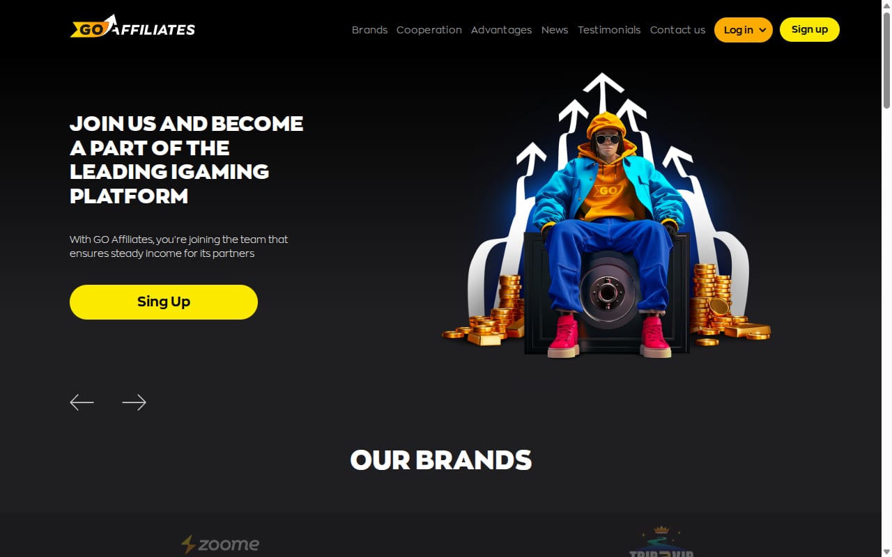 Go Affiliates website screenshot
