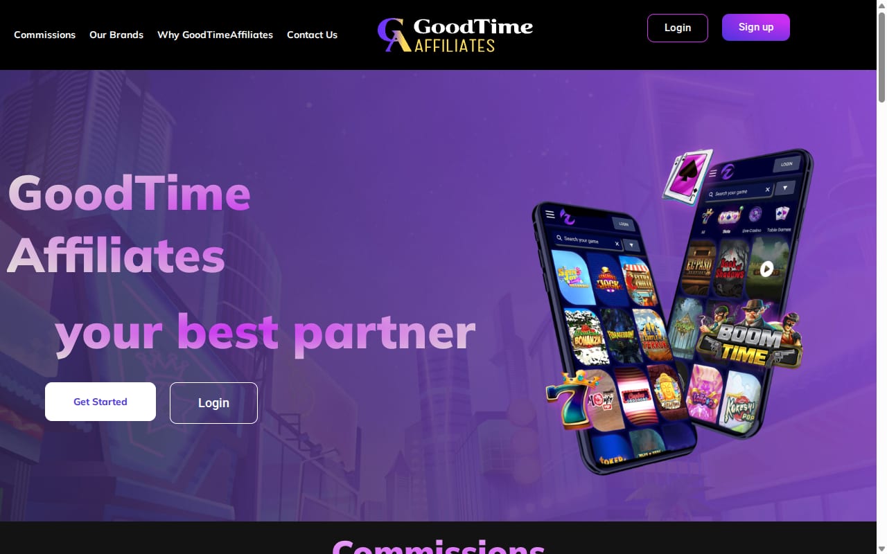 GoodTime Affiliates website screenshot