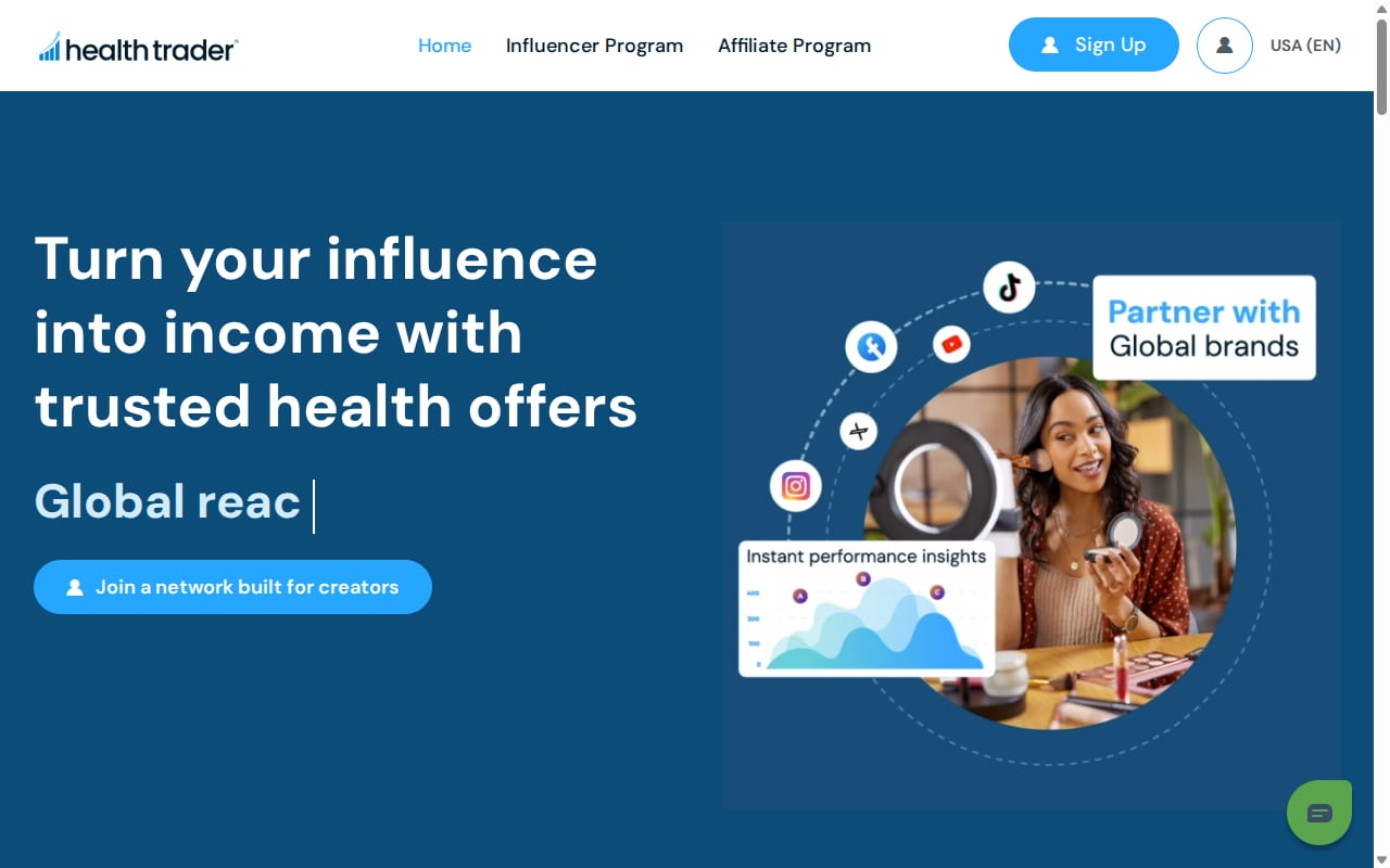 HealthTrader website screenshot