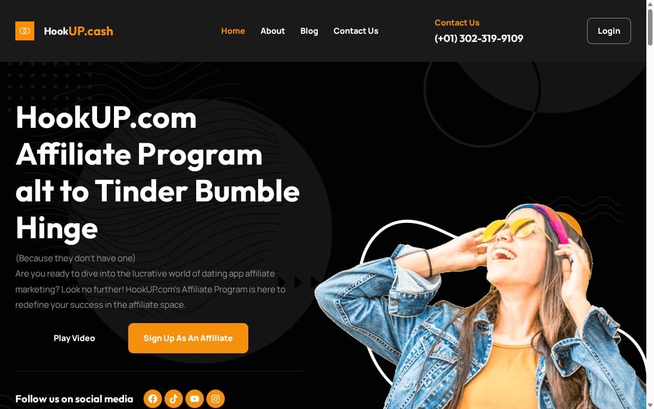 HookUP.CASH website screenshot
