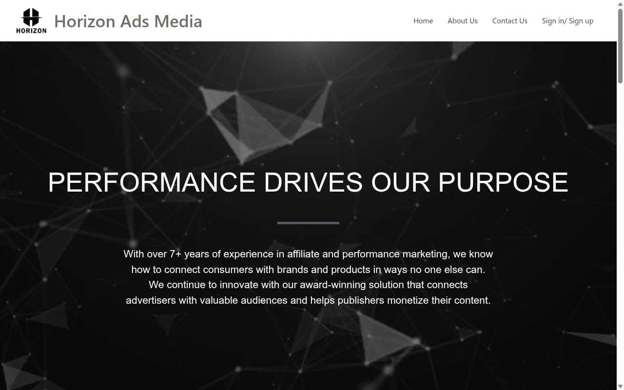 Horizon Ads Media website screenshot