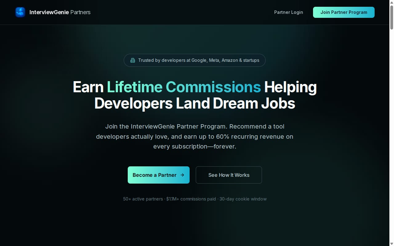 InterviewGenie Partners website screenshot