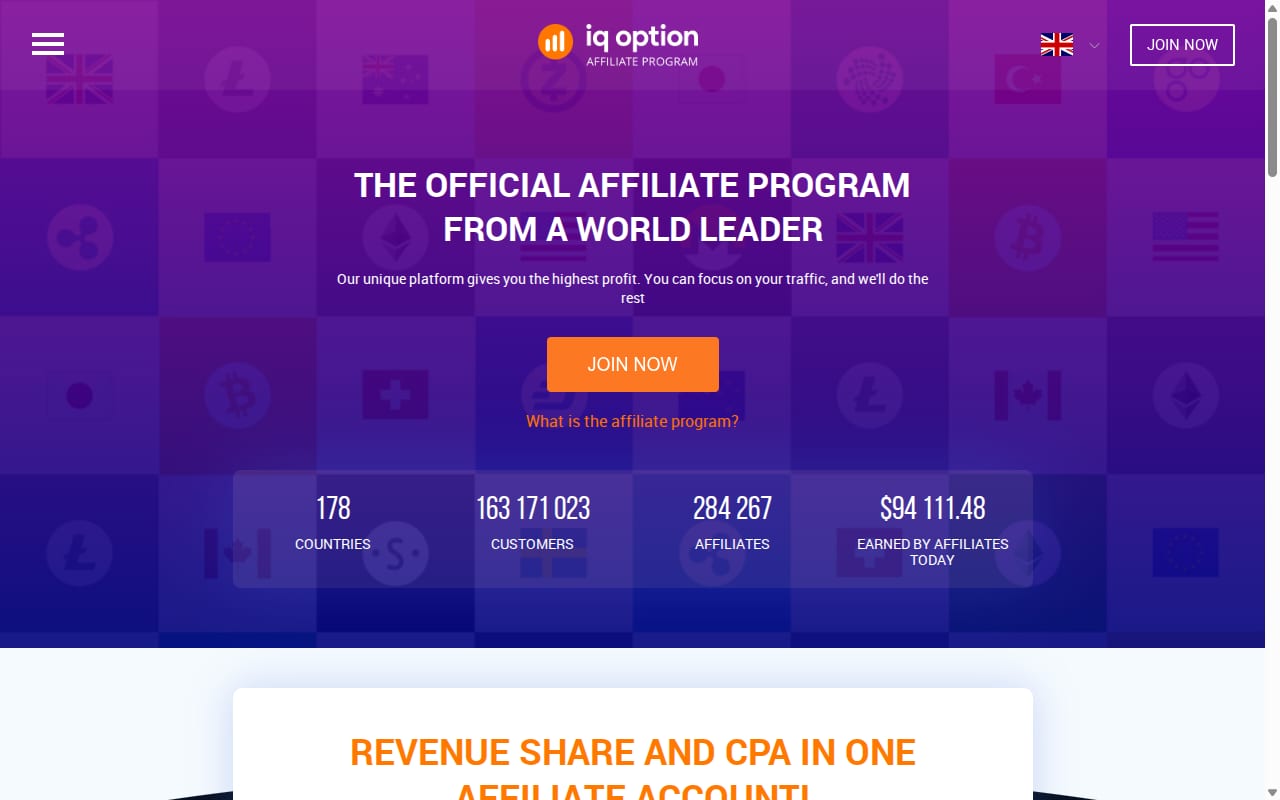 IQ Option 網站截圖