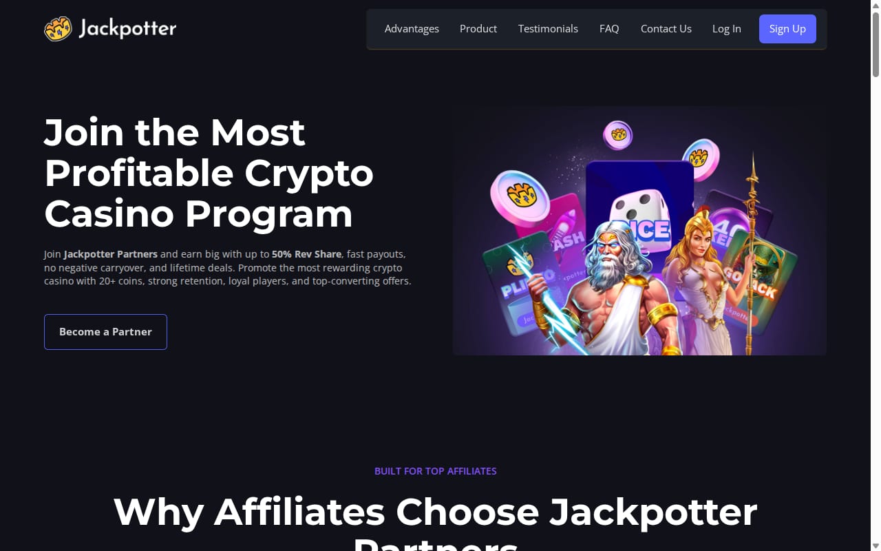 Jackpotter Partners website screenshot