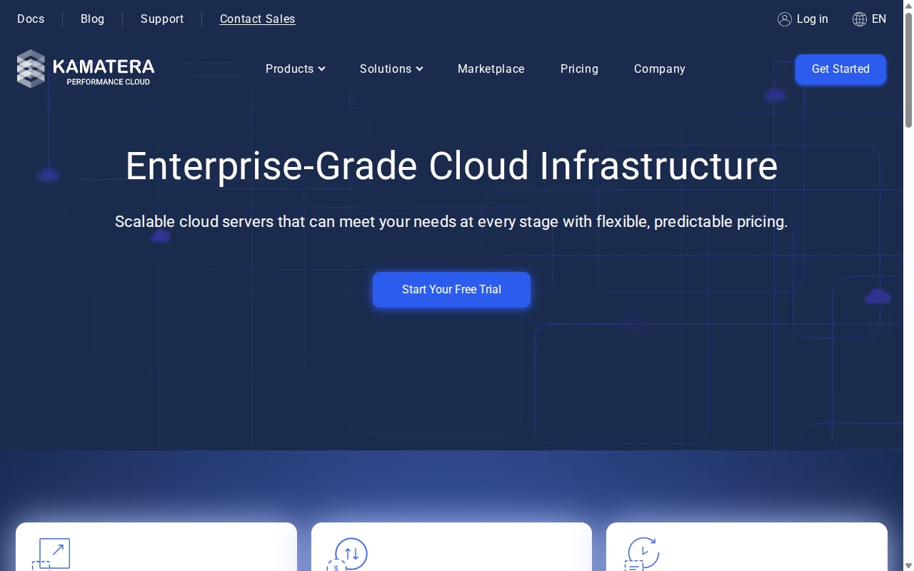 Kamatera Affiliate Program website screenshot