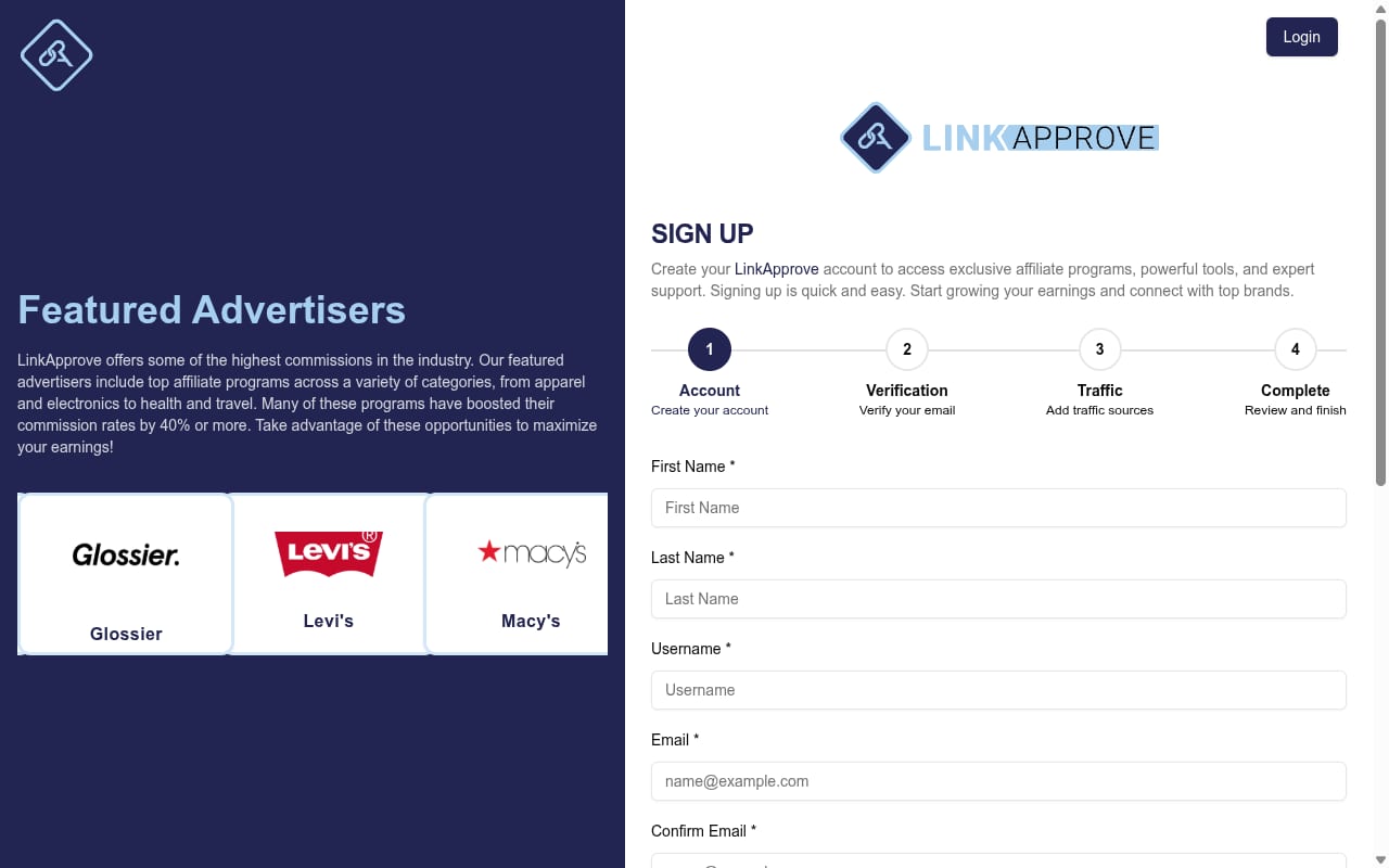 LinkApprove website screenshot