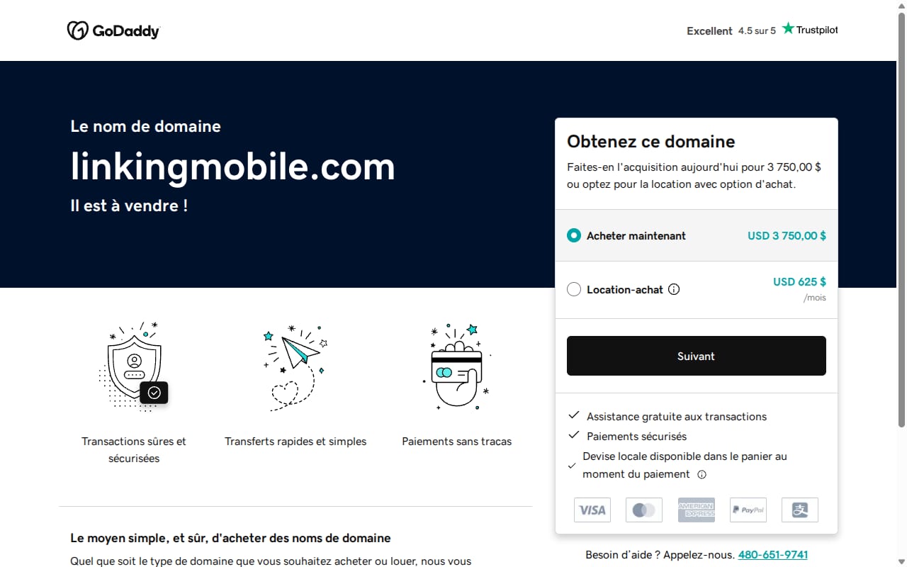 Linking Mobile website screenshot