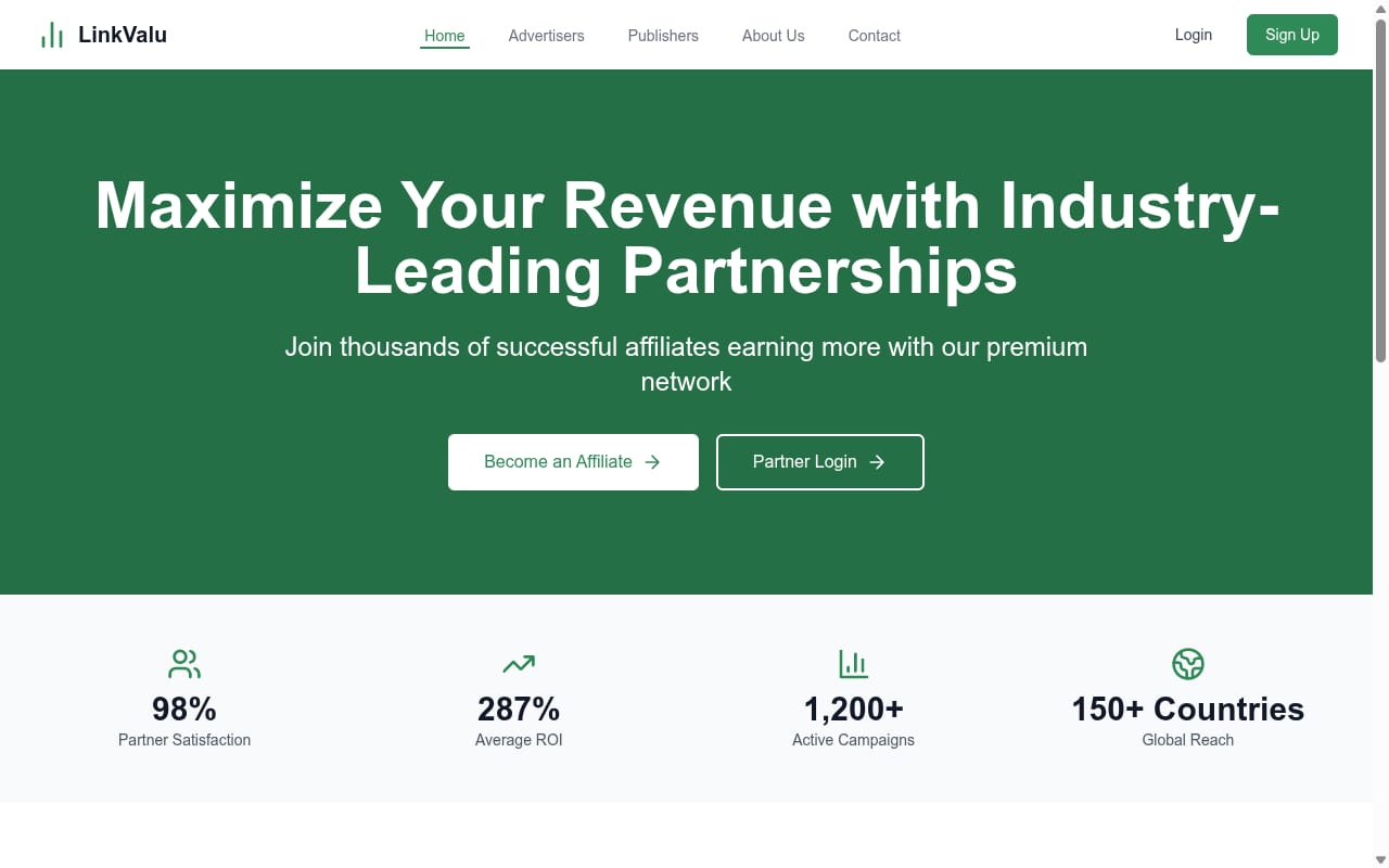 LinkValu website screenshot
