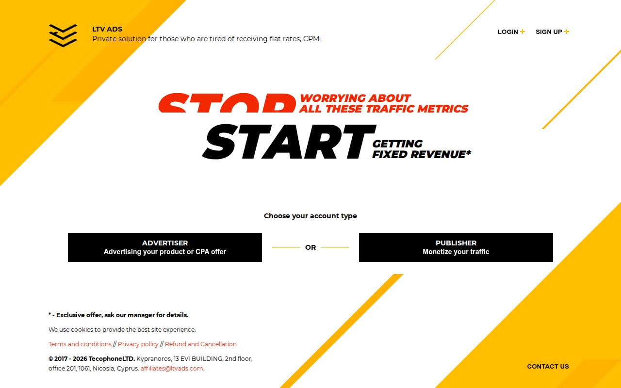 LTV Ads website screenshot