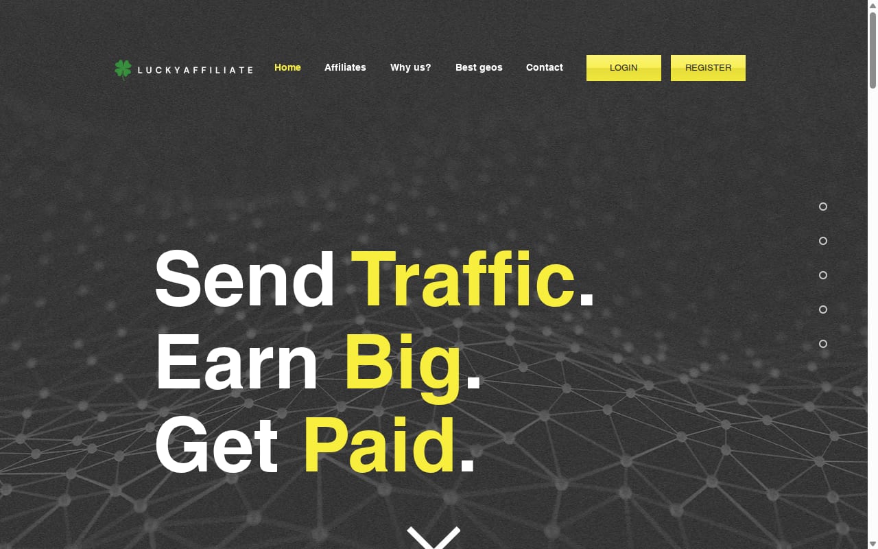 Lucky Affiliate website screenshot
