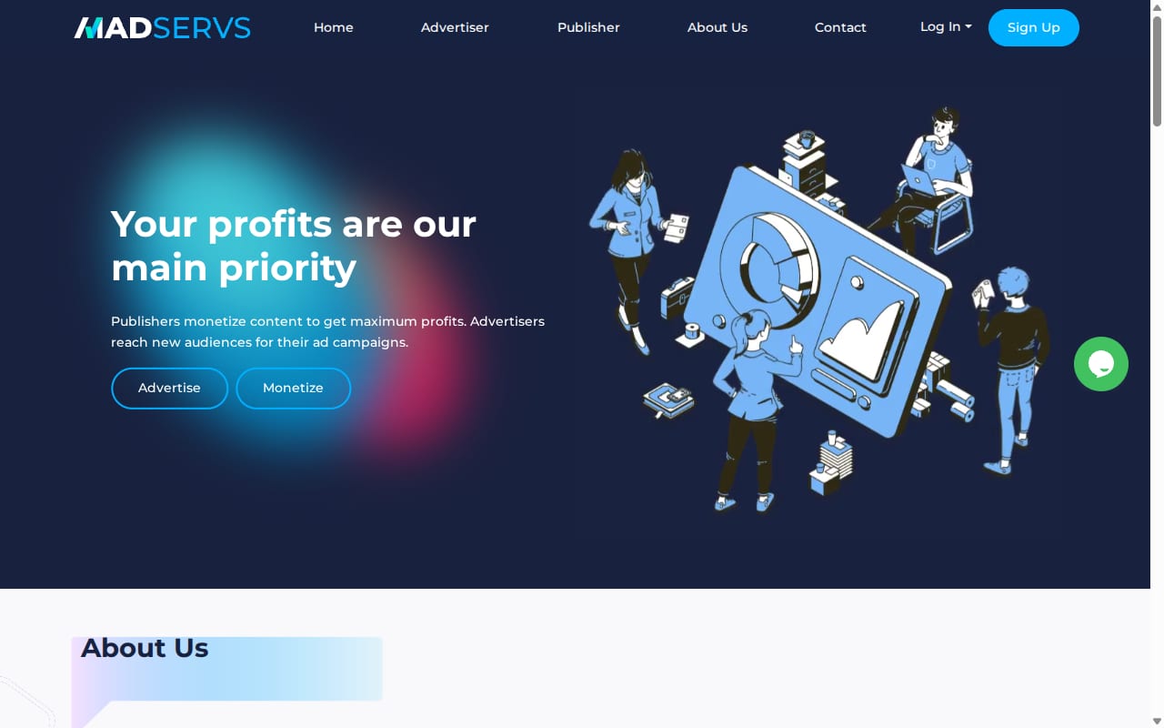 Madservs website screenshot