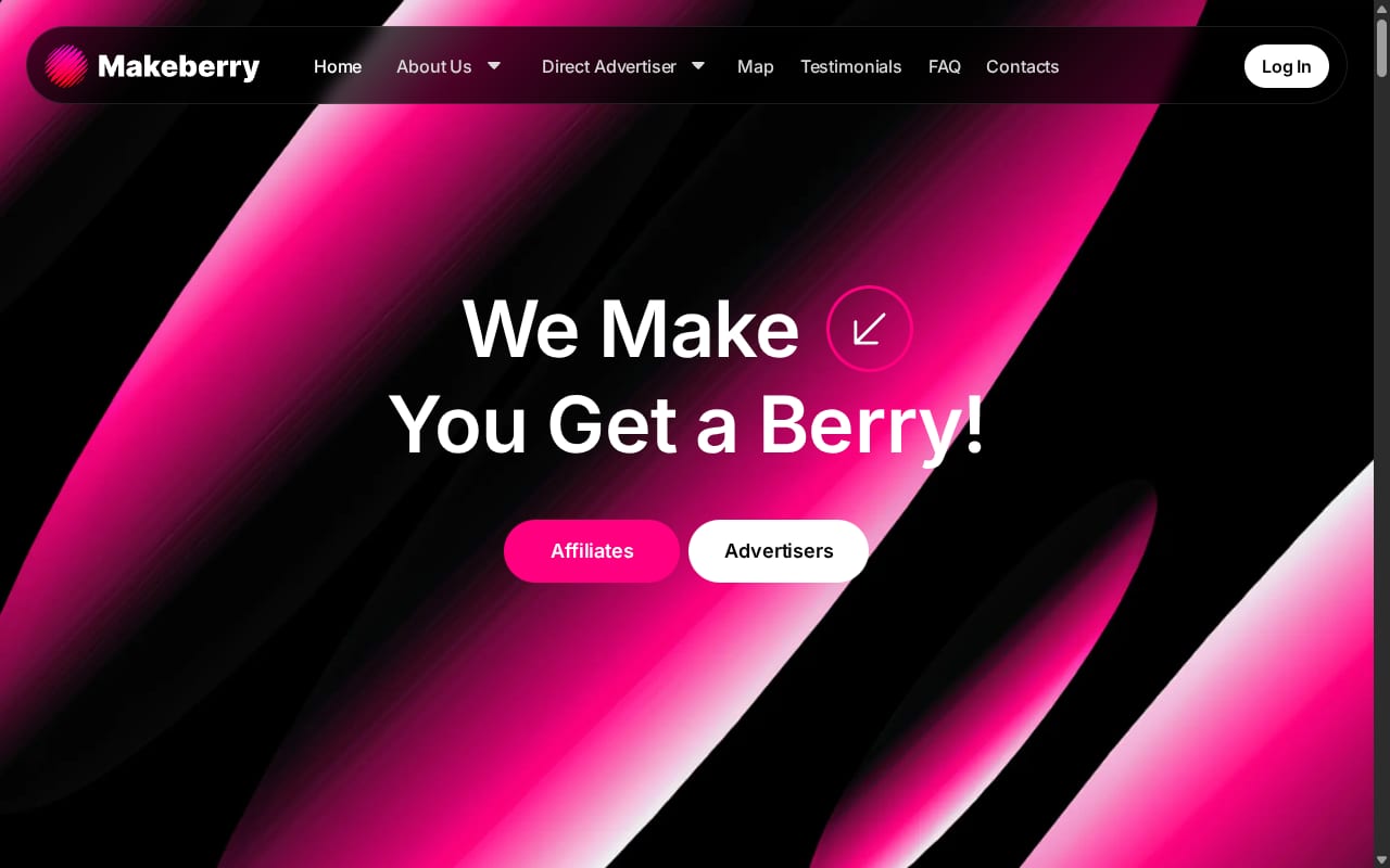 Makeberry Affiliates website screenshot