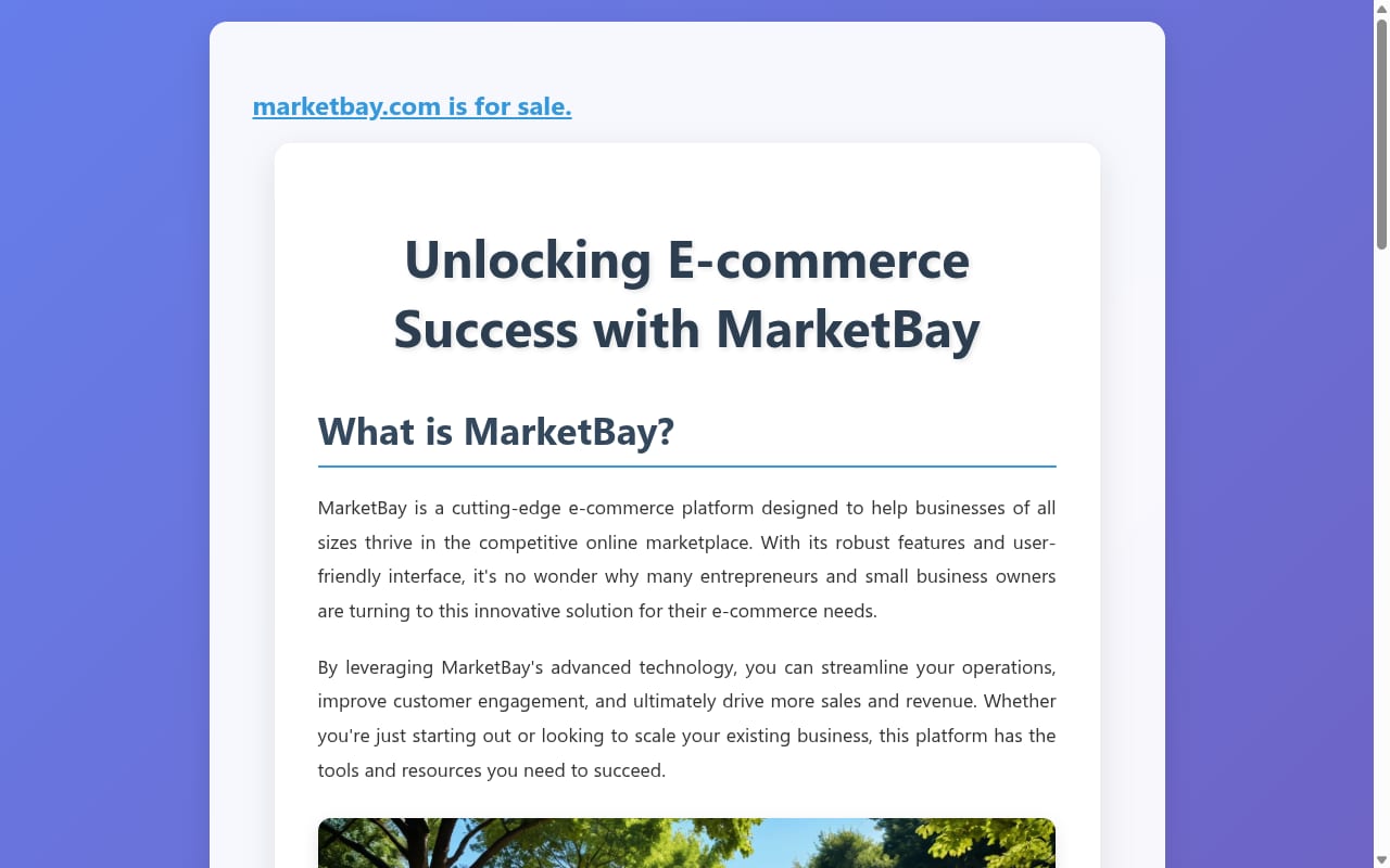 MarketBay website screenshot