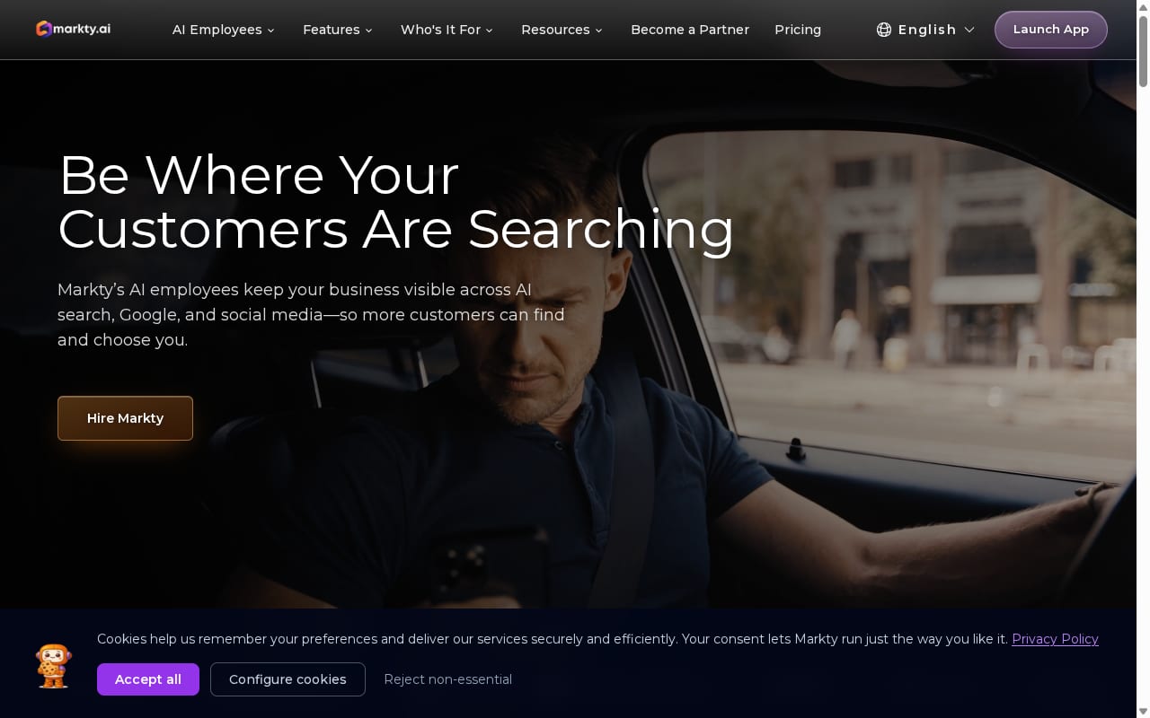Markty AI Partner Program website screenshot