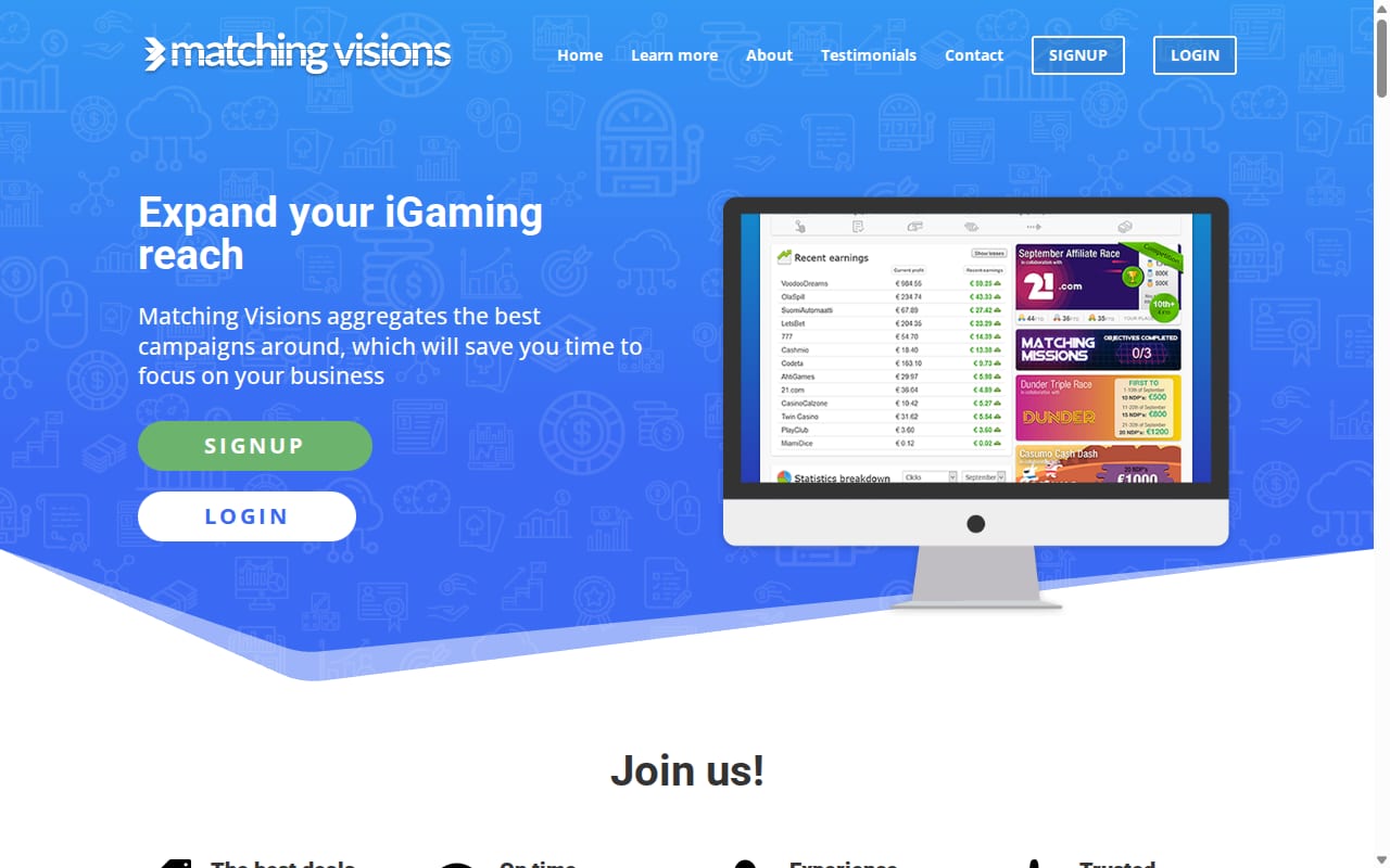 Matching Visions website screenshot