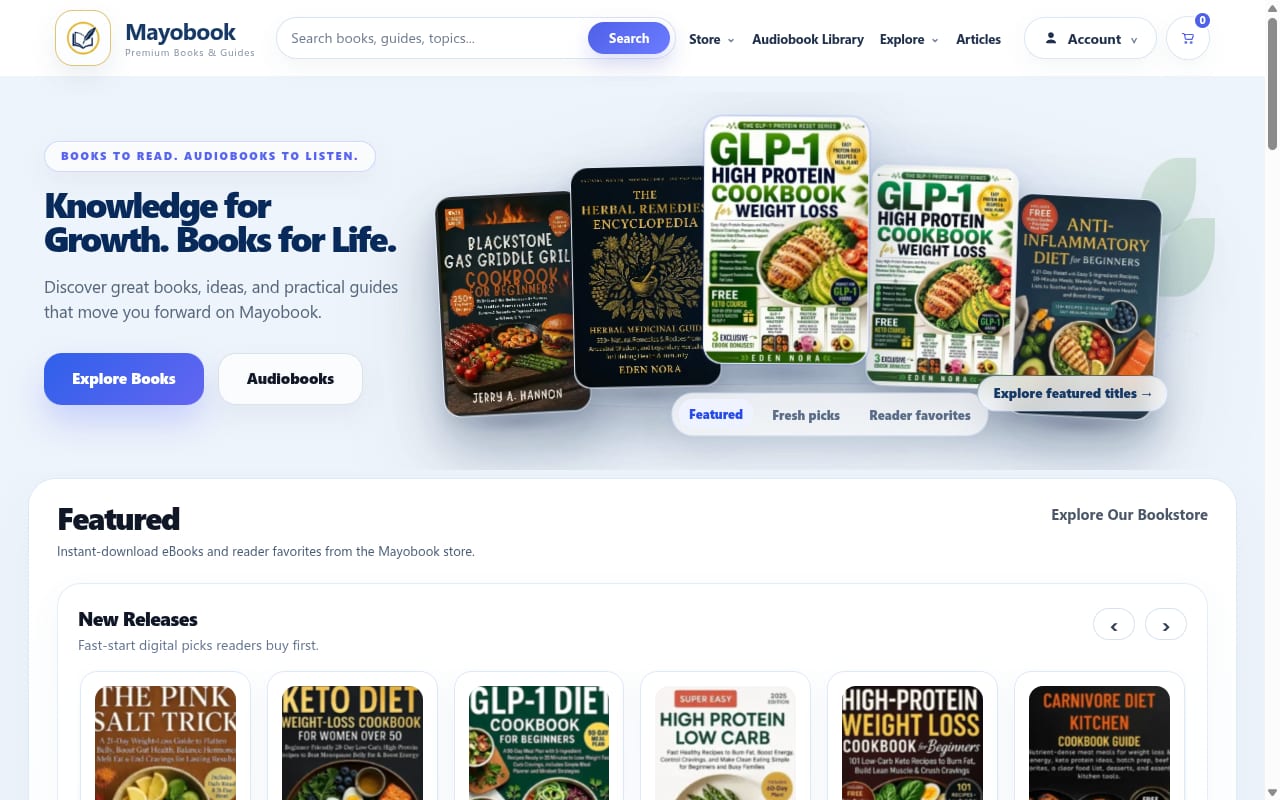 Mayobook Partners Program website screenshot