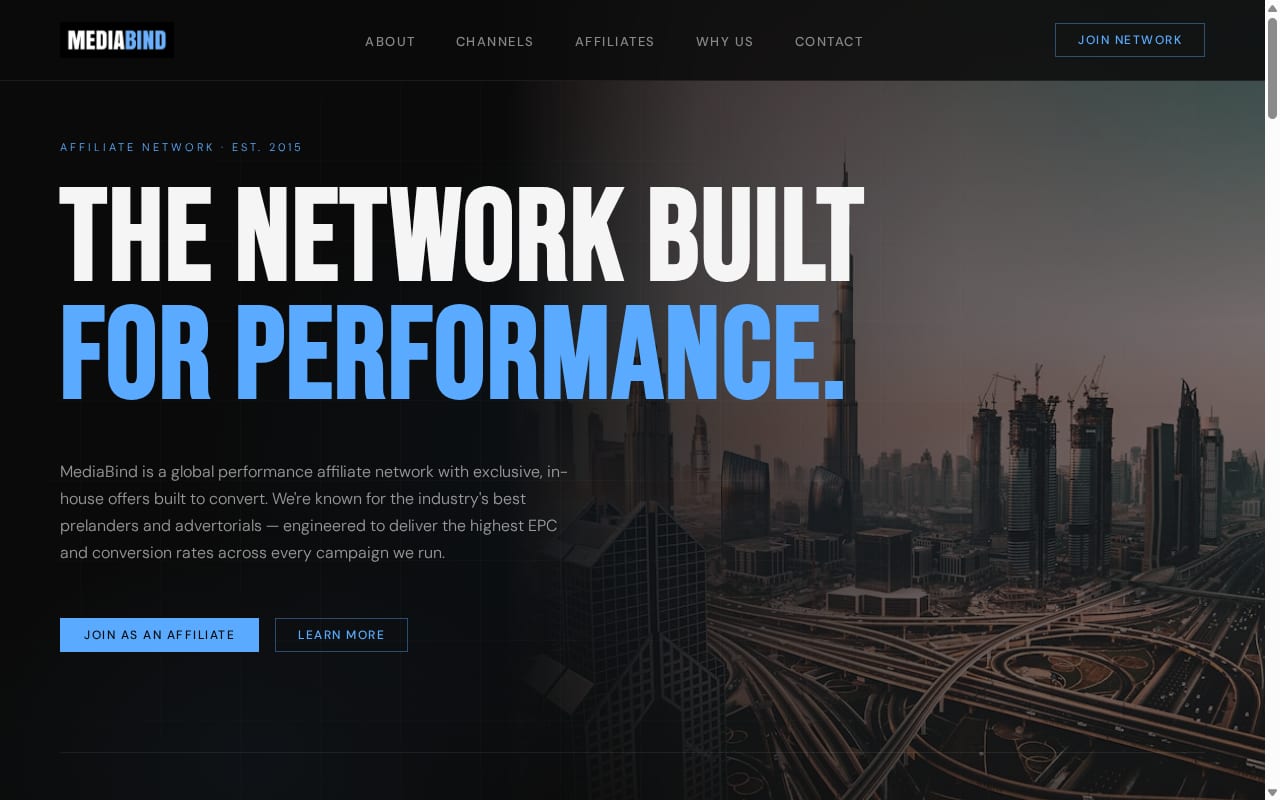 MediaBind website screenshot
