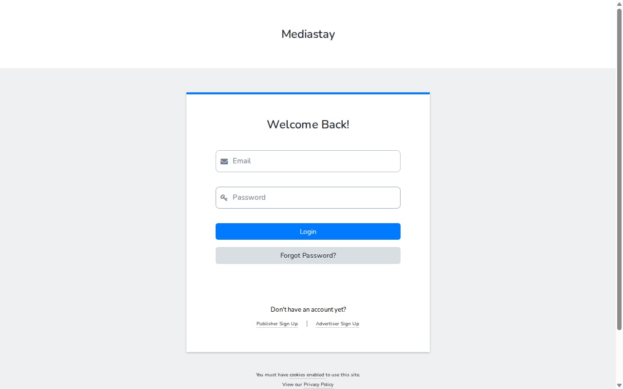 Mediastay website screenshot