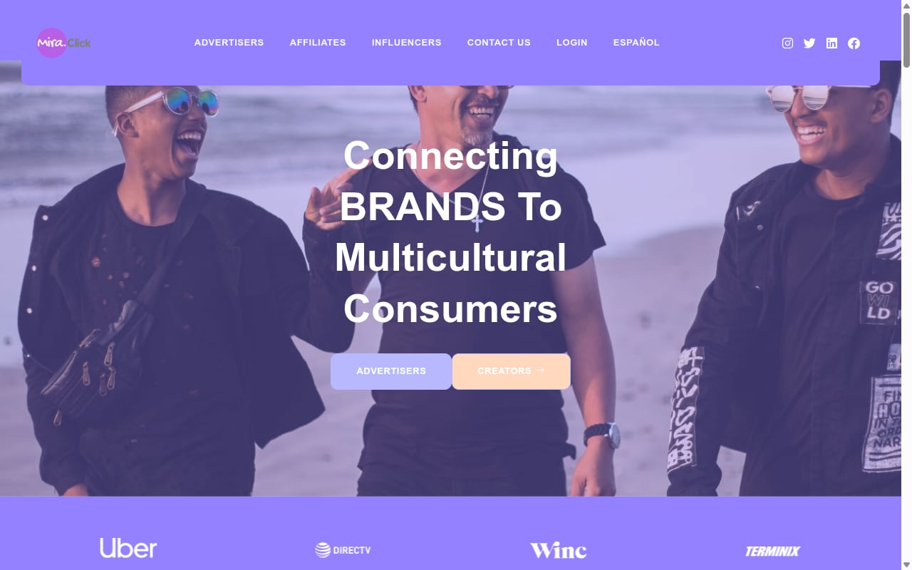 Mira.Click website screenshot