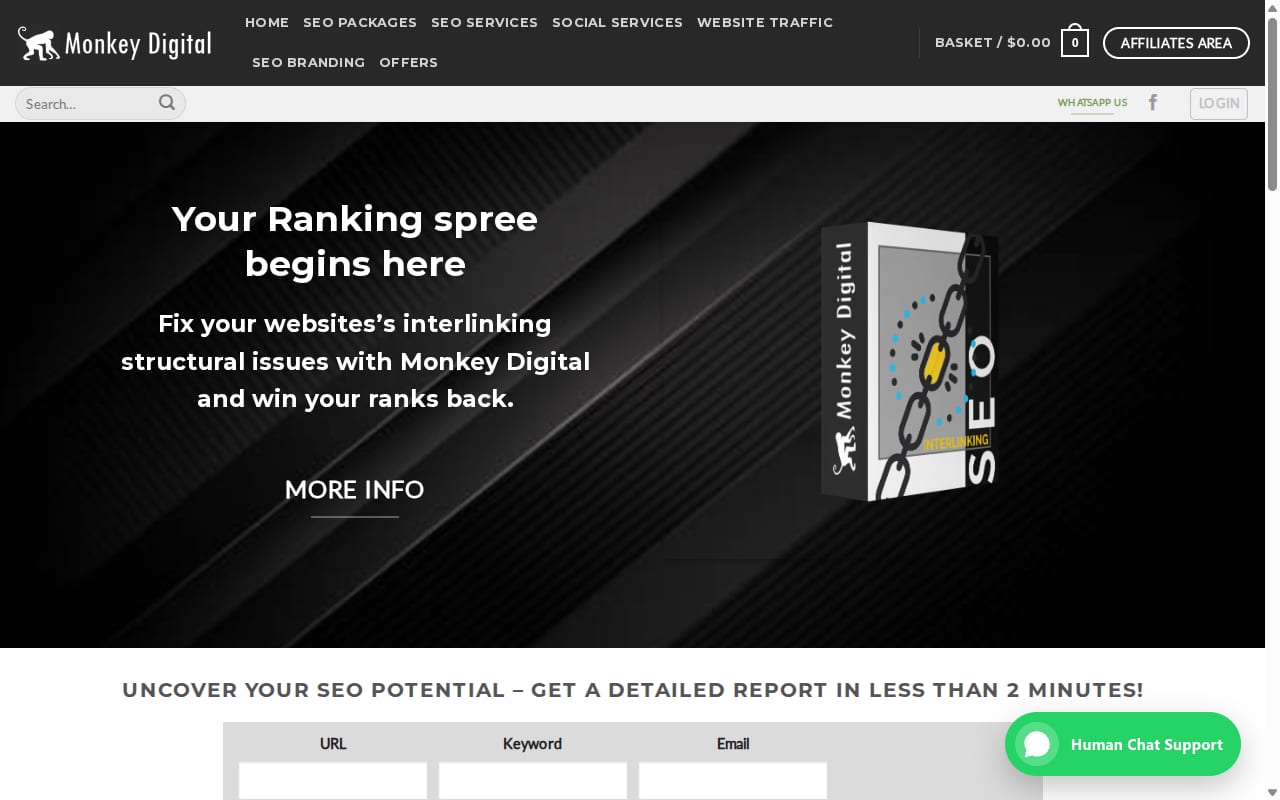 Monkey Digital Affiliate website screenshot