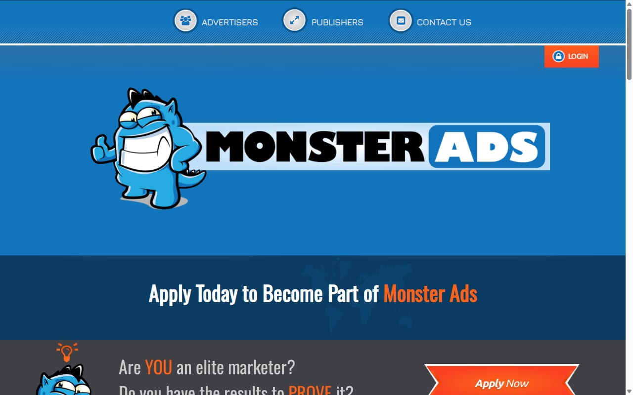 MonsterAds 網站截圖