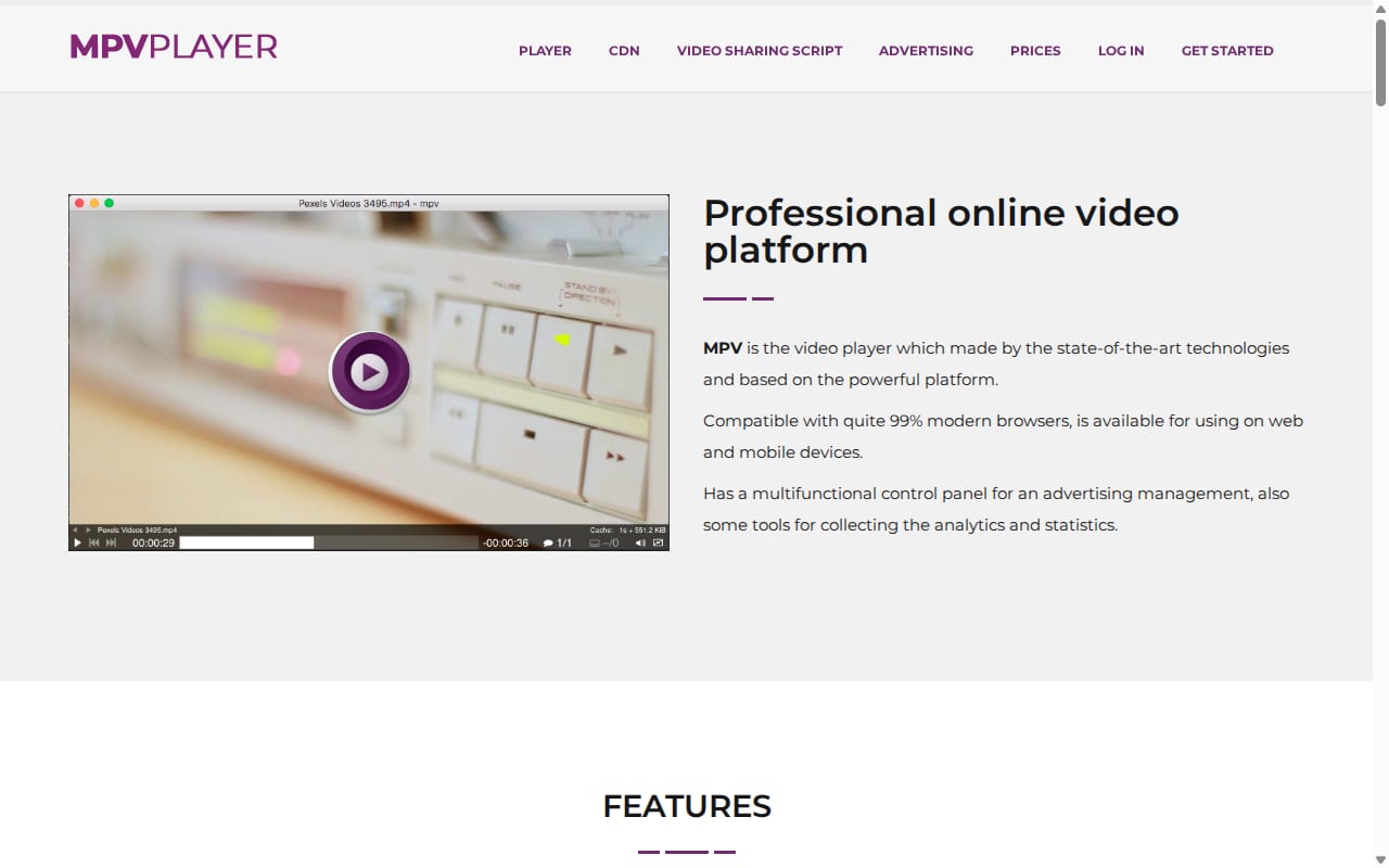 MPVplayer website screenshot