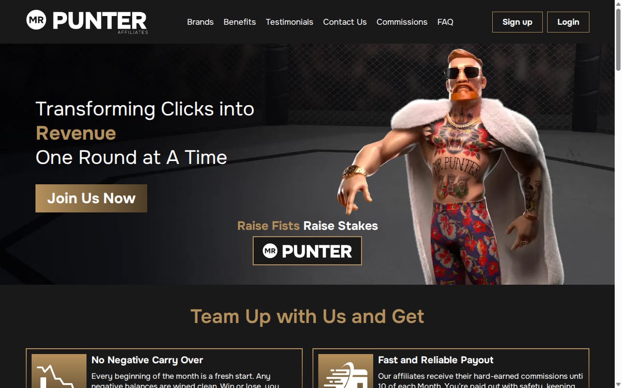 ΜrPunter Affiliates 網站截圖