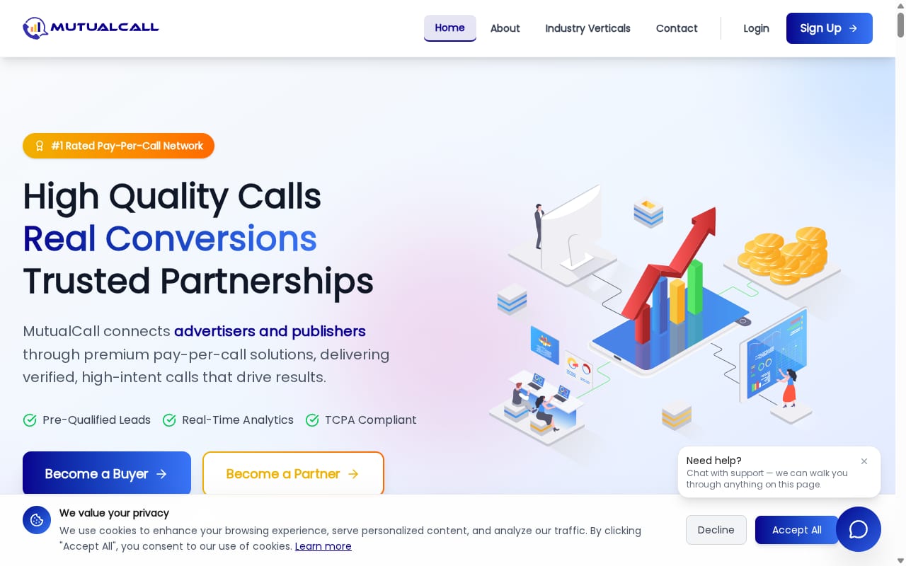 MutualCall website screenshot