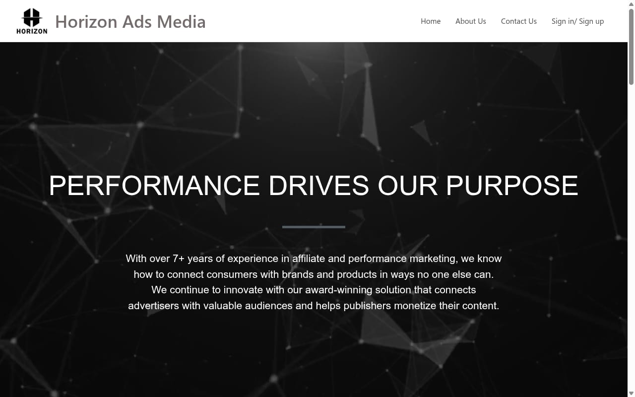 Horizon Ads Media website screenshot