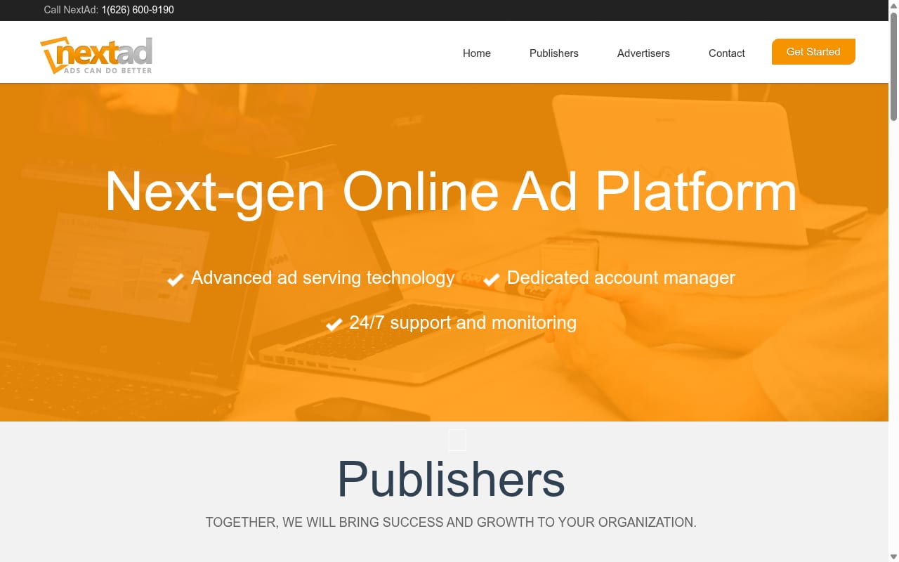 NextAd Media Group 網站截圖