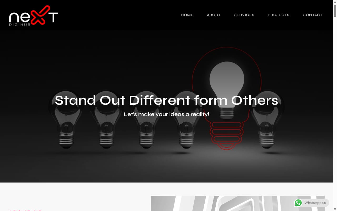 Next Digihub website screenshot