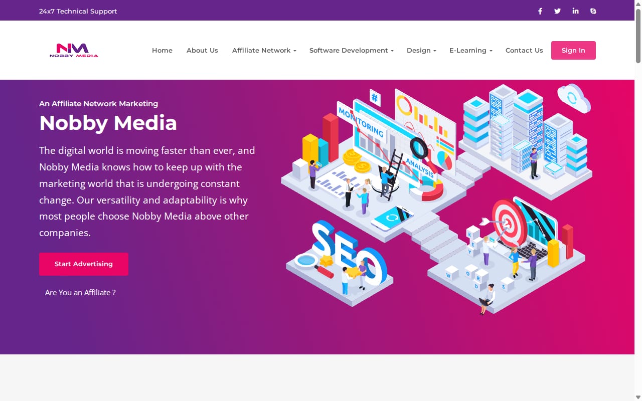Nobby Media 網站截圖