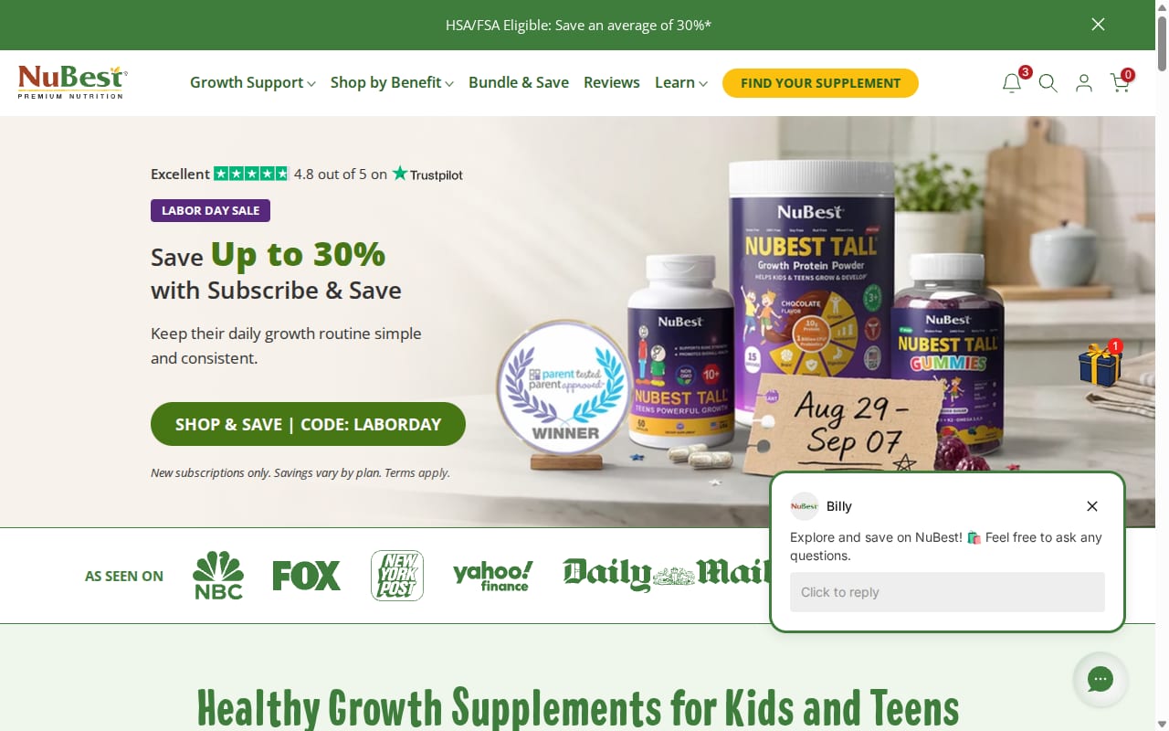 NuBest Affiliate Program 網站截圖