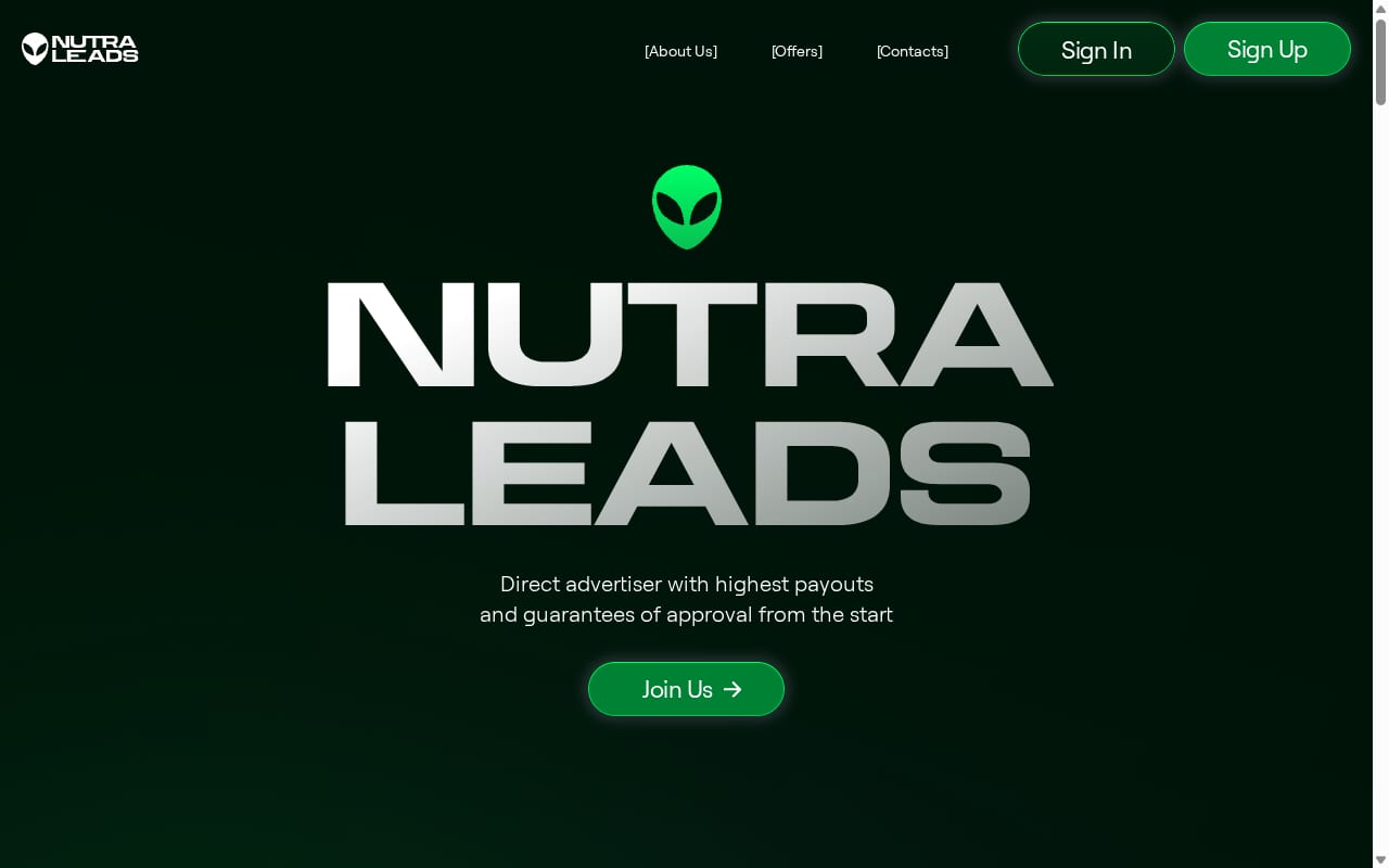 NUTRA LEADS 網站截圖