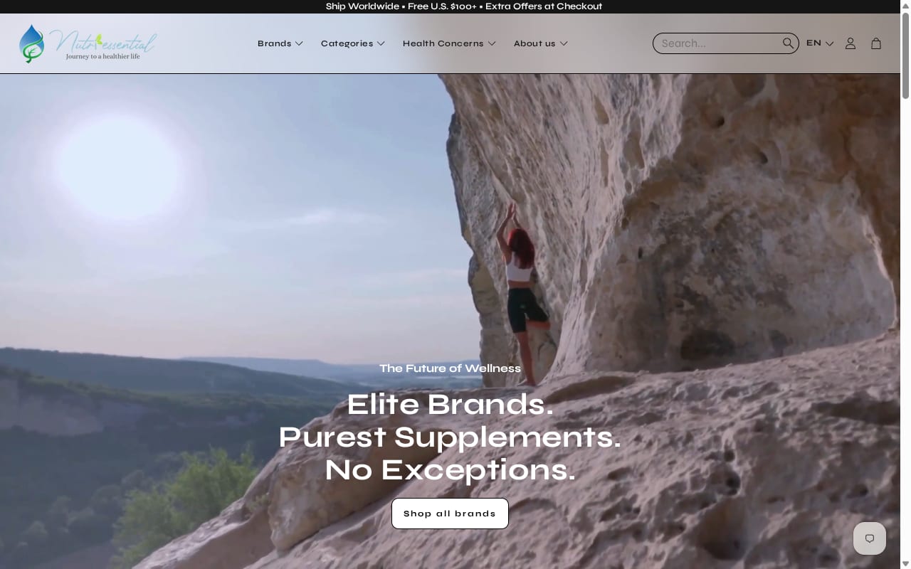 Nutriessential Affiliate Program website screenshot