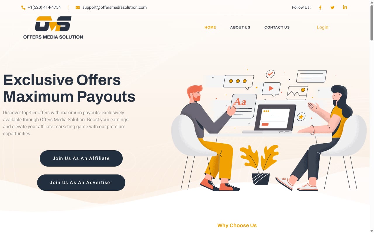 Offers Media Solution website screenshot