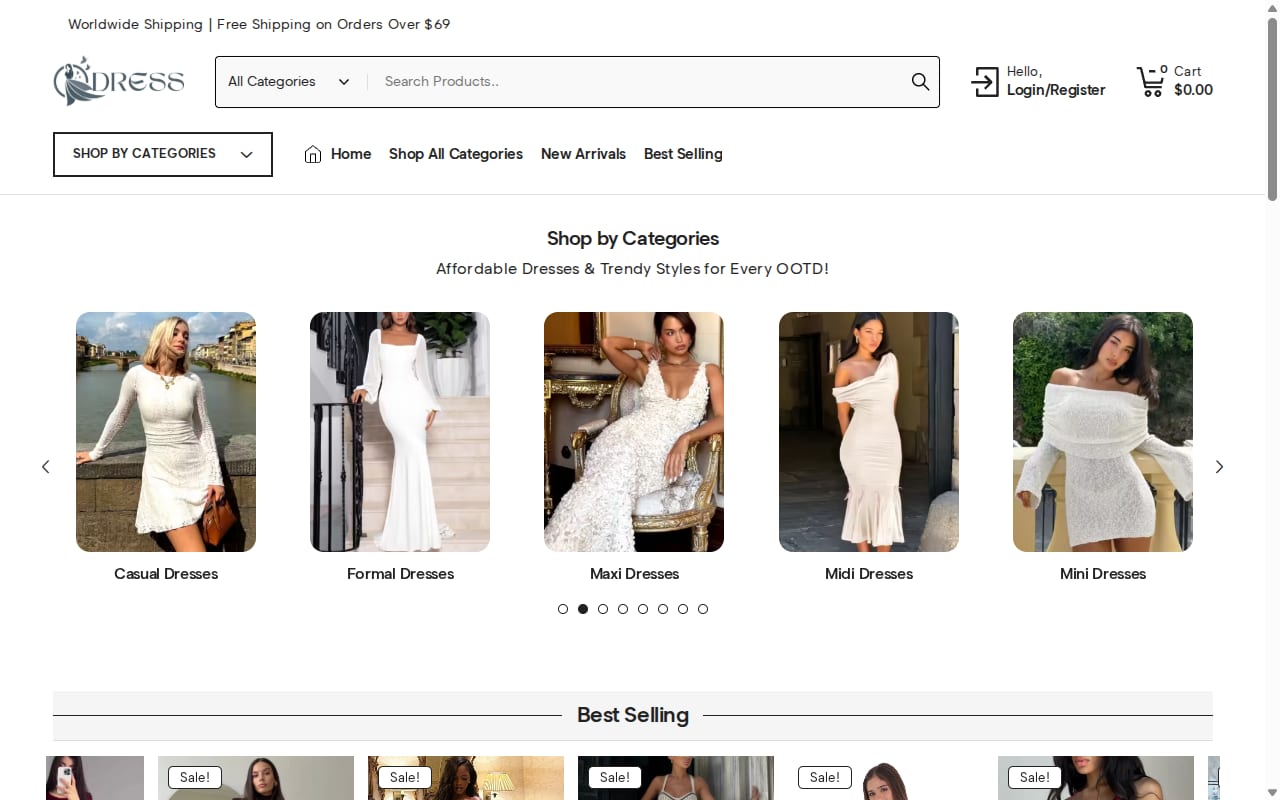 Ootddress Affiliate Program website screenshot