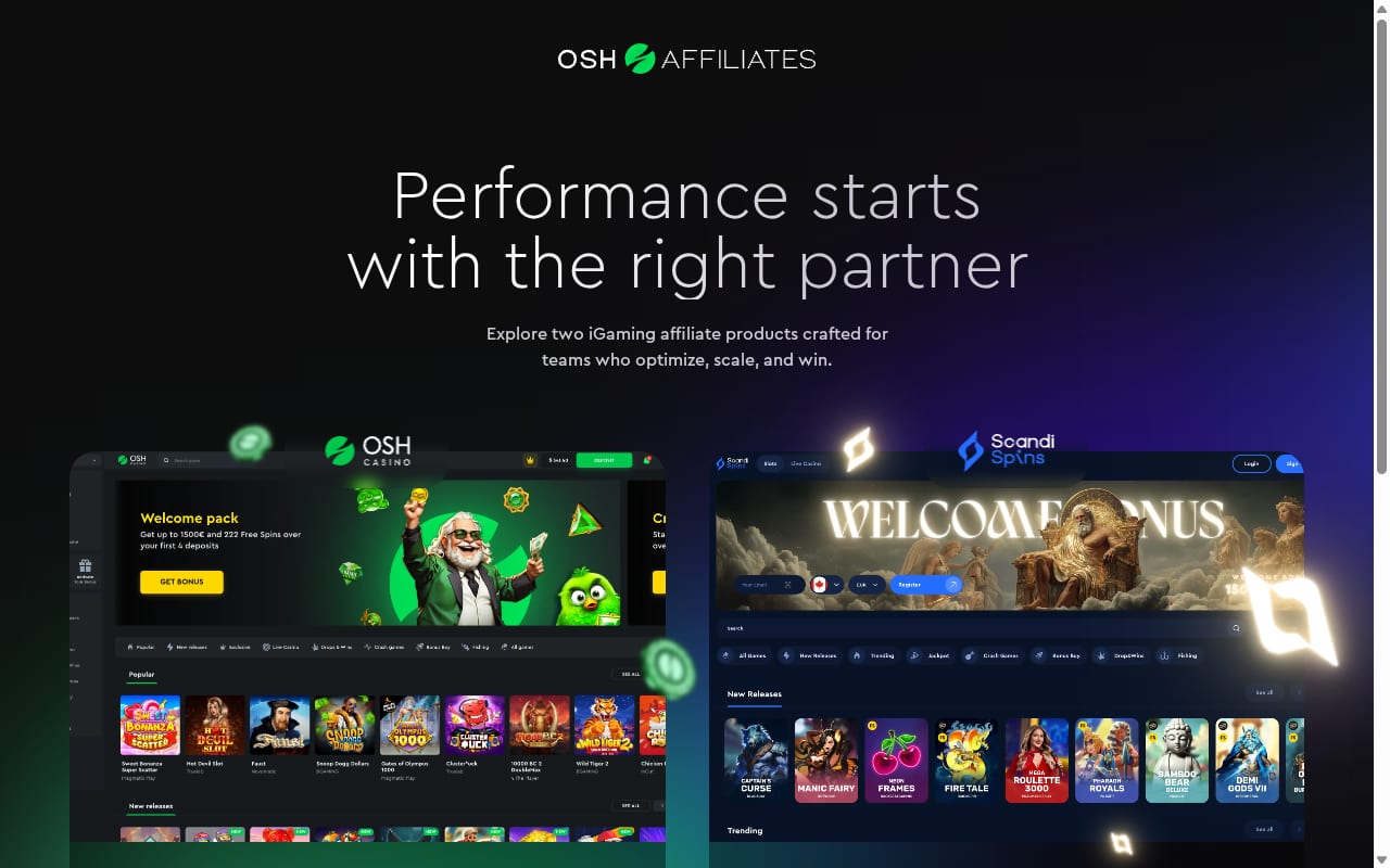 OSH Affiliates website screenshot